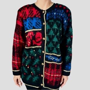 Vintage Susan Bristol Embroidered Mohair Wool Cardigan